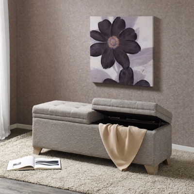 Madison Park Ashcroft Storage Bench, Gray Multi, rollover