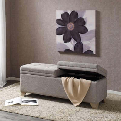 Jayden Soft Close Storage Bench, Gray Multi