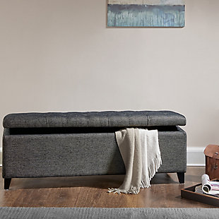 Madison Park Shandra Storage Bench, Charcoal, rollover