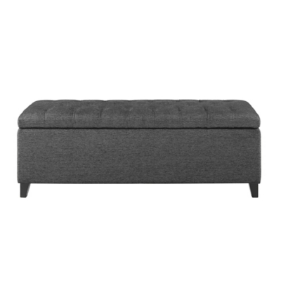 Front view of storage bench with lid closed