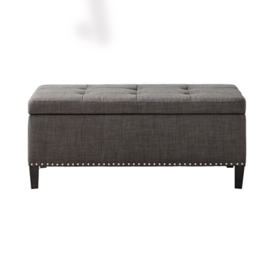 Madison Park Shandra II Storage Bench, Charcoal, large