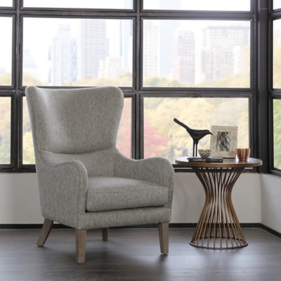 Madison Park Arianna Swoop Wing Chair, Gray, large