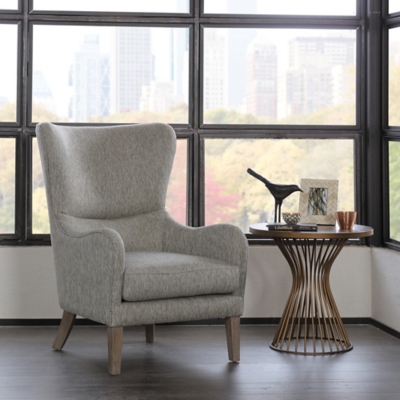 Madison Park Arianna Swoop Wing Chair, Gray, rollover