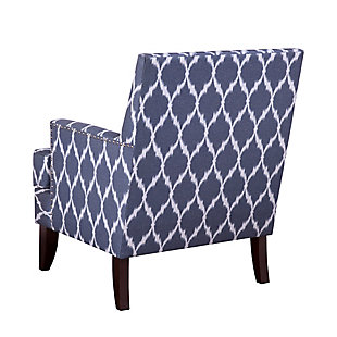 The track arm Colton Club Chair is sure to impress with its sleek contemporary lines, exposed wood legs and nailhead trim. It provides a charming new spin on the classic living room, making it a must-have for modern homemakers.Made with wood | Legs with espresso-hued finish | Polyester/linen upholstery | High-density foam filling | Silvertone nailhead trim | Tight back, loose seat | Assembly required
