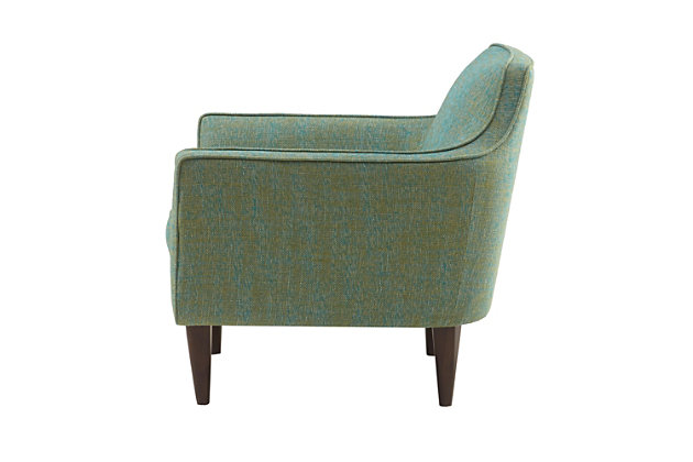 Grace your living room with the Cruz Accent Chair. The elegant mid-century modern curves of the chair are emphasized by the tonal, textural solid upholstery. And with high-density foam cushioning, this chair provides both comfort and a pop of cool with ease.Made with wood | Polyester/acrylic upholstery | High-density foam filling | Assembly required