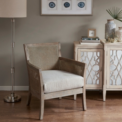 Madison Park Deidra Accent Chair, Cream/Reclaimed Natural, rollover