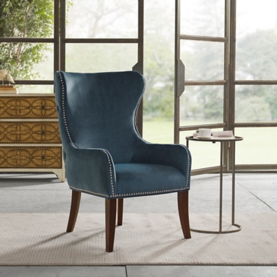 Silloth Button Tufted Back Accent Chair, Blue