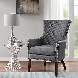 Madison Park Heston Accent Chair, Gray, rollover