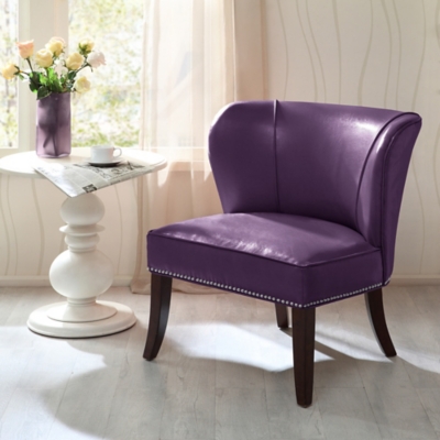 Madison Park Hilton Armless Accent Chair, Purple, large