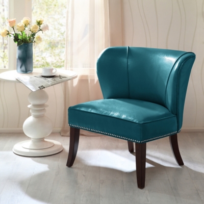 Madison Park Hilton Armless Accent Chair, Blue, large