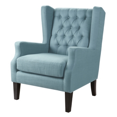 Madison Park Maxwell Wing Chair, Blue, large