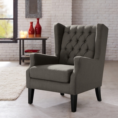 Madison Park Maxwell Wing Chair, Gray, large