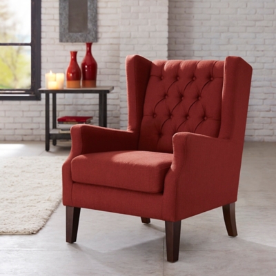 Madison Park Maxwell Wing Chair, Red, large