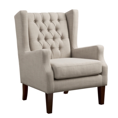 Madison Park Maxwell Wing Chair, Linen, large