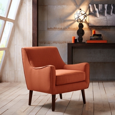 Nathan Mid-Century Accent Chair, Burnt Orange