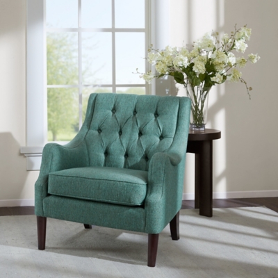 Cassie Button Tufted Accent Chair, Teal