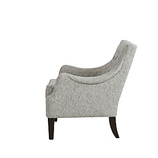 The vintage-inspired Qwen Accent Chair is the epitome of beauty and grace. It showcases sweeping serpentine arms and a soft, diamond-tufted back resting elegantly on tapered posts. With this chair, it's easy to curate a cozy antique retreat.Made with wood | Legs with Morocco finish | Polyester upholstery | Foam filling | Loose seat cushion | Button tufting | Assembly required