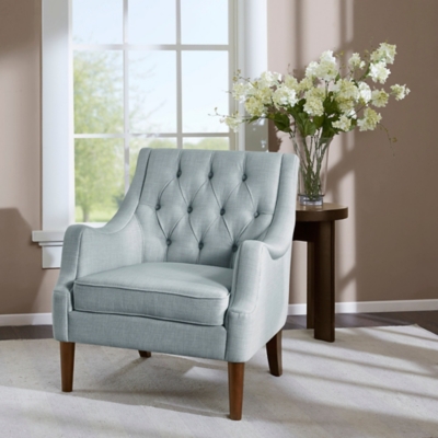 A600034949 Cassie Button Tufted Accent Chair, Dusty Blue sku A600034949