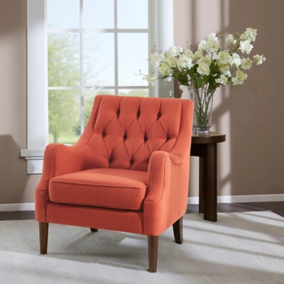 Cassie Button Tufted Accent Chair, Spice