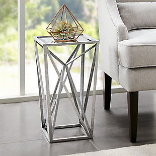 Madison Park Zee Angular Accent Table, Silver, rollover