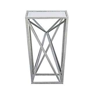 Madison Park Zee Angular Accent Table, Silver, large