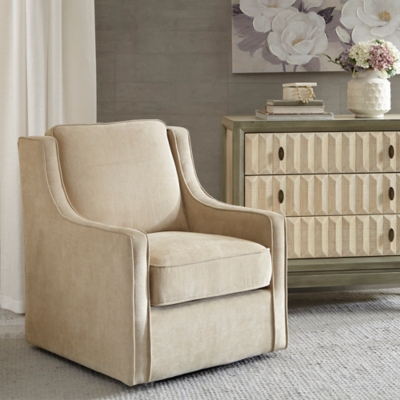 Madison Park Harris Swivel Chair, Cream, large