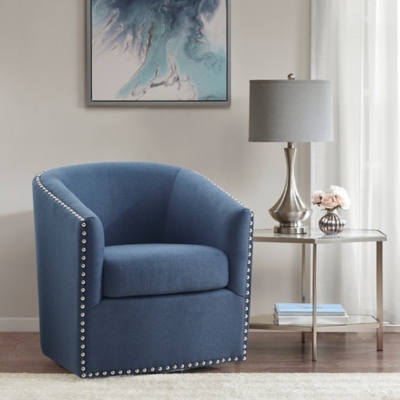 Sheldon Swivel Chair, Blue