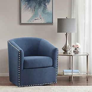 Madison Park Tyler Swivel Chair, Blue, rollover