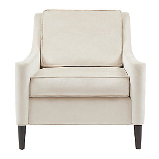 Simple yet elegant, the Madison Park Signature Windsor Lounge Chair provides an instant update to your home decor. This traditionally-styled chair features swoop arms and tapered legs to create a chic silhouette. Natural-hued upholstery contrasts beautifully with the Morocco finish on the wood legs, making this comfy-cozy seat a must-have stylish staple.Made with wood | Legs with Morocco finish | Polyester/nylon upholstery | Cushion with high-density foam filling; back with polyfiber batting and foam fill | Curved arms | Loose back and seat cushions | Assembly required