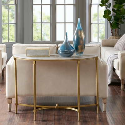 Page Console Table, White/Gold