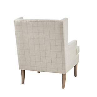 The Decker Accent Armchair brings a charming farmhouse-inspired update to your living space. Upholstered in soft beige-hued fabric, this accent chair showcases a simple design with track arms and a removable seat cushion that provides exceptional comfort. The legs feature a wheat-colored finish, complementing the upholstery and creating an overall delightful design. Made with wood | Legs with wheat-colored finish | Polyester/acrylic/linen upholstery | Foam filling | Assembly required