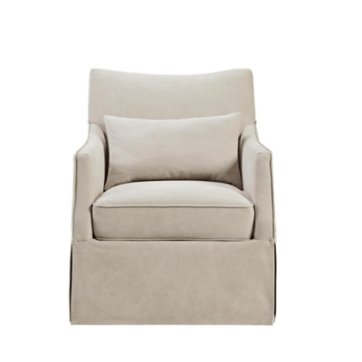 Martha Stewart London Swivel Chair, Beige, large