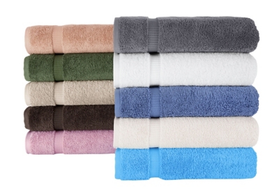 Villa Collection Turkish Cotton Bath Towels Set of 4, Blue, large