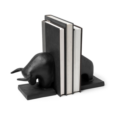 Mercana III Black Cast Iron Raging Bull Bookends (Set of 2), , rollover