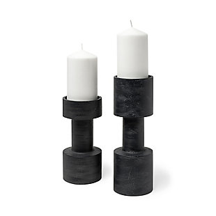 Mercana Black Metal Table Candle Holders (Set of 2), , large