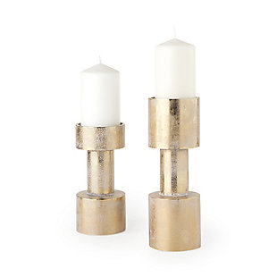 Mercana Gold Metal Table Candle Holders (Set of 2), , rollover