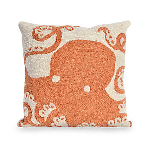 Deckside Sea King Indoor/outdoor Pillow, Orange, rollover