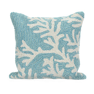 Deckside Ocean Branch Indoor/Outdoor Pillow, Blue, large