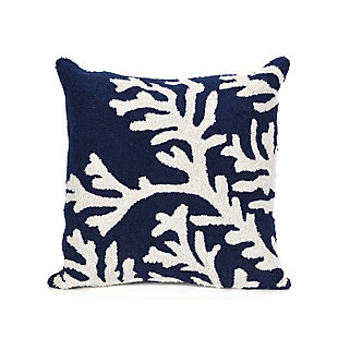 Deckside Ocean Branch Indoor/outdoor Pillow, Blue, rollover