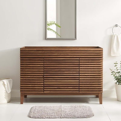 Render 48 Single Bathroom Vanity Cabinet, Walnut