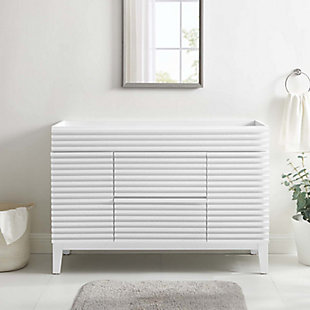 Render 48" Single Bathroom Vanity Cabinet, White, rollover