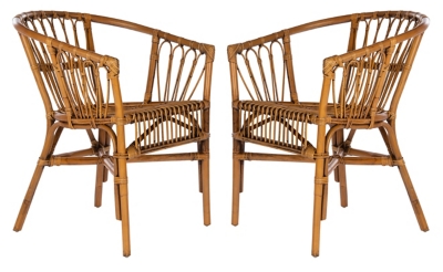 Safavieh Adriana Rattan Accent Chair (Set of 2), , rollover