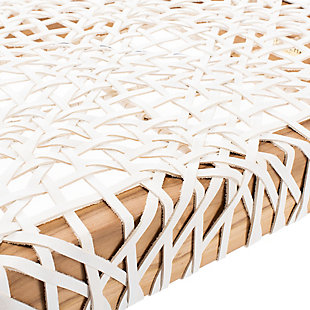 The interiors of the latest 5-star resort in the Swiss Alps inspired this contemporary bench. A modern classic, the clean lines of its natural teak frame sport a sophisticated white cowhide leather upholstery. Ideal as an extra surface or seat in any living room.Made of teak wood and 7mm cowhide leather | White upholstery