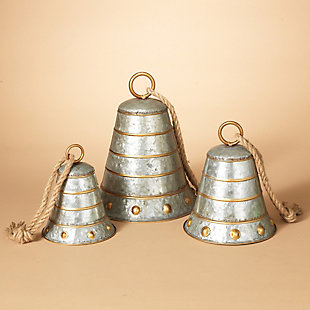 Holiday Nested Galvanized Metal Bells (set Of 3), , rollover
