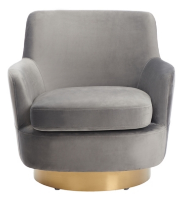 Safavieh Pyrite Velvet Swivel Chair, , large