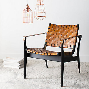 Safavieh Dilan Safari Chair, Brown/Black, rollover