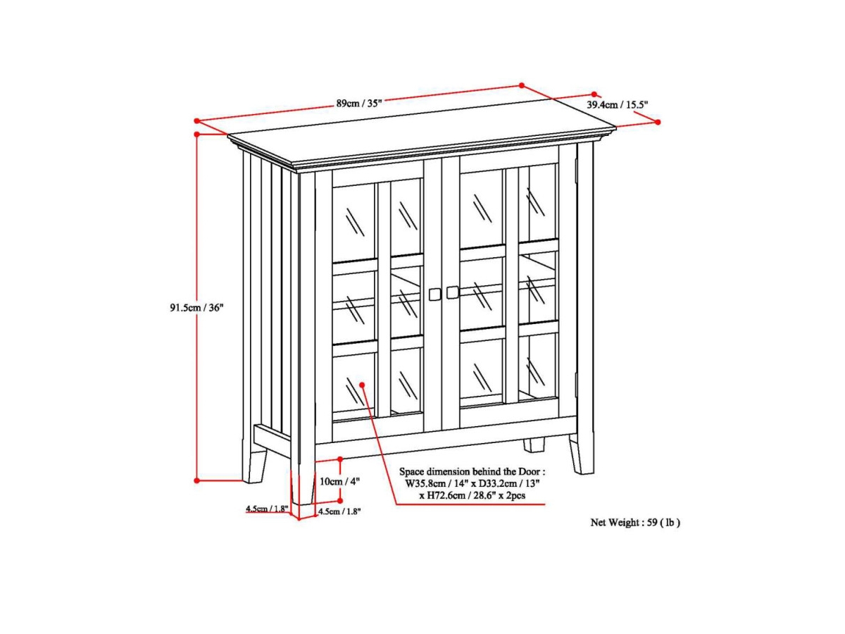 Simpli Home Acadian 35" Storage Cabinet, , large