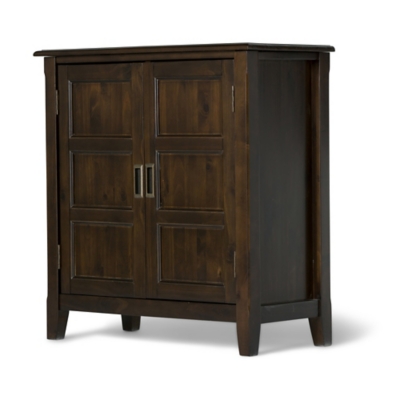 Simpli Home Burlington 30" Traditional Storage Cabinet, Mahogany Brown, large