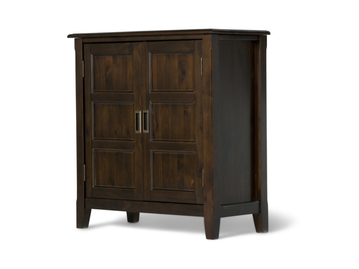 Simpli Home Burlington 30" Traditional Storage Cabinet, Mahogany Brown, large