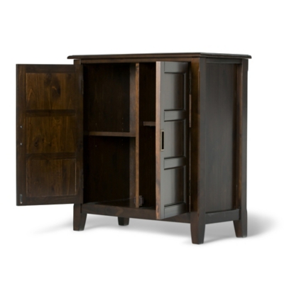Simpli Home Burlington 30" Traditional Storage Cabinet, Mahogany Brown, large